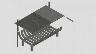 庭院金属烧烤架SU模型下载_sketchup草图大师SKP模型