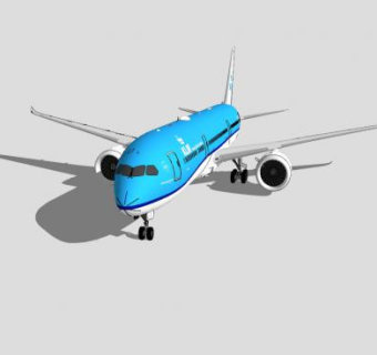 荷兰皇家航空公司波音客机SU模型下载_sketchup草图大师SKP模型