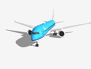 荷兰皇家航空公司波音客机SU模型下载_sketchup草图大师SKP模型