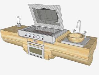 厨房烹饪烧烤<em>器具</em>SU模型下载_sketchup草图大师SKP模型