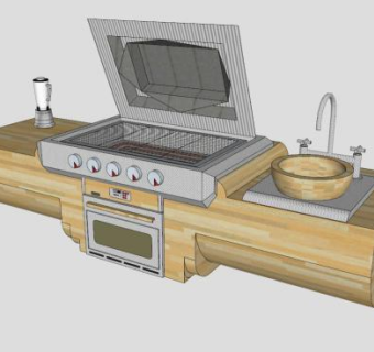 厨房烹饪烧烤器具SU模型下载_sketchup草图大师SKP模型