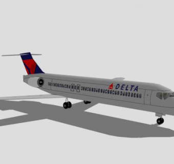 德尔塔航空公司飞机SU模型下载_sketchup草图大师SKP模型