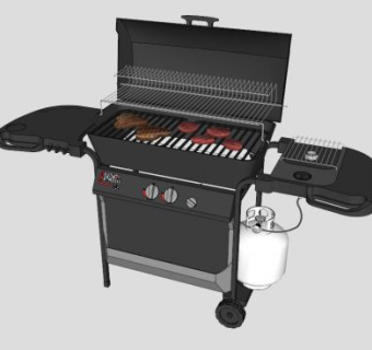 折叠式燃气烧烤架SU模型下载_sketchup草图大师SKP模型