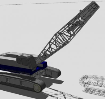 履带起重机SU模型下载_sketchup草图大师SKP模型