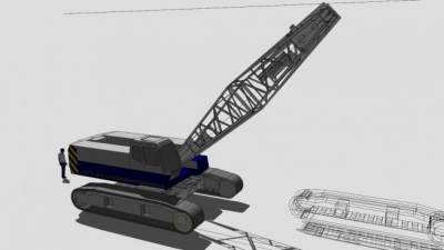 履带起重机SU模型下载_sketchup草图大师SKP模型