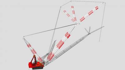 巨型履带式起重机SU模型下载_sketchup草图大师SKP模型