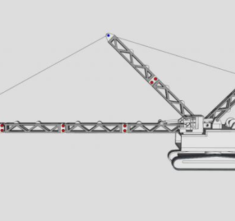 履带吊起重机SU模型下载_sketchup草图大师SKP模型