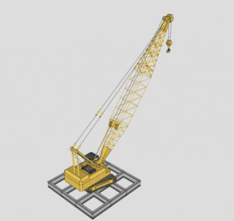 履带吊起重机设备SU模型下载_sketchup草图大师SKP模型