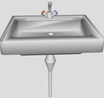 浴室陶瓷台盆SU模型下载_sketchup草图大师SKP模型