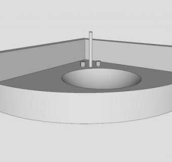 扇形台上盆SU模型下载_sketchup草图大师SKP模型