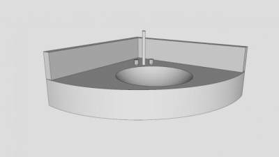 扇形台上盆SU模型下载_sketchup草图大师SKP模型