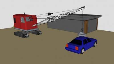 履带吊拖拉机SU模型下载_sketchup草图大师SKP模型