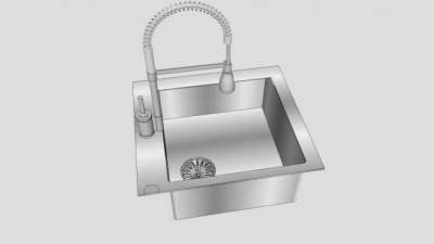 不锈钢龙头水槽套装SU模型下载_sketchup草图大师SKP模型