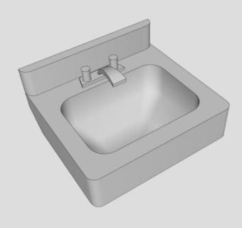 双开龙头水槽SU模型下载_sketchup草图大师SKP模型