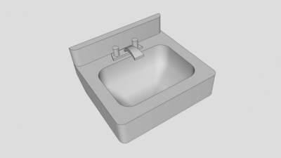 双开龙头水槽SU模型下载_sketchup草图大师SKP模型