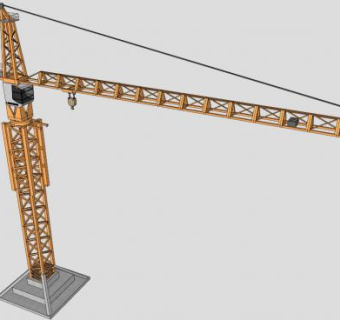 塔吊建筑工业设备SU模型下载_sketchup草图大师SKP模型