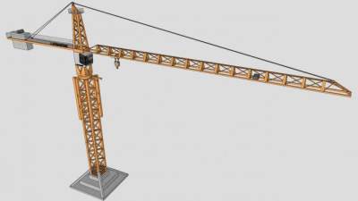 塔吊建筑工业设备SU模型下载_sketchup草图大师SKP模型