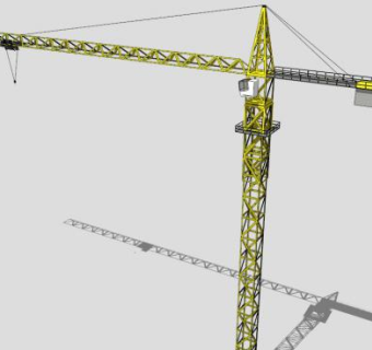 工业塔式起重机设备SU模型下载_sketchup草图大师SKP模型