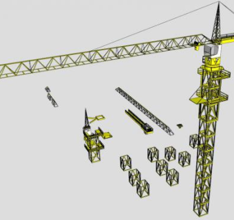 工业设备塔吊履带吊SU模型下载_sketchup草图大师SKP模型