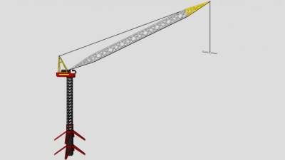 工业设备履带吊塔吊SU模型下载_sketchup草图大师SKP模型
