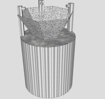 现代圆柱三龙头台盆SU模型下载_sketchup草图大师SKP模型