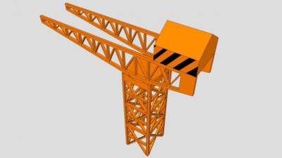 塔式塔吊起重机SU模型下载_sketchup草图大师SKP模型