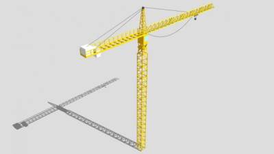 工业动态塔式起重机SU模型下载_sketchup草图大师SKP模型