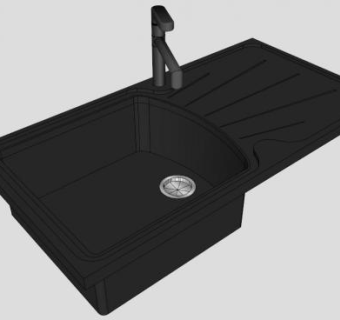 花岗石沥水板单槽SU模型下载_sketchup草图大师SKP模型