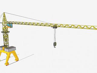 工业塔吊起重机设备SU模型下载_sketchup草图大师SKP模型