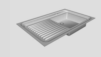 不锈钢沥水板单水槽SU模型下载_sketchup草图大师SKP模型