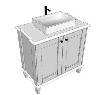 台上盆一体柜SU模型下载_sketchup草图大师SKP模型