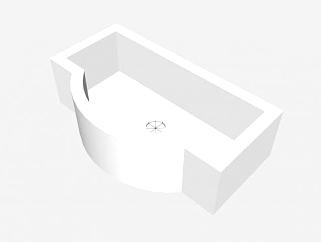 现代浴室陶瓷台盆SU模型下载_sketchup草图大师SKP模型