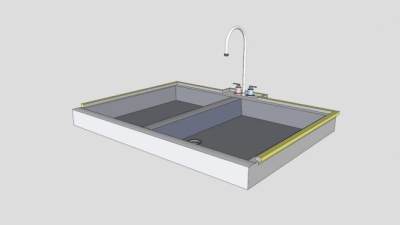 现代化厨房水槽SU模型下载_sketchup草图大师SKP模型