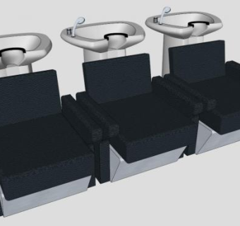 洗发台美发设备SU模型下载_sketchup草图大师SKP模型