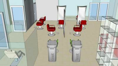 美容院沙龙设备SU模型下载_sketchup草图大师SKP模型