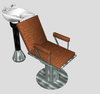 美发椅洗发水椅子SU模型下载_sketchup草图大师SKP模型