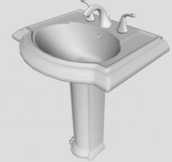 立柱盆SU模型下载_sketchup草图大师SKP模型