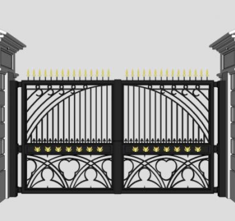 白宫西北门门禁设备SU模型下载_sketchup草图大师SKP模型