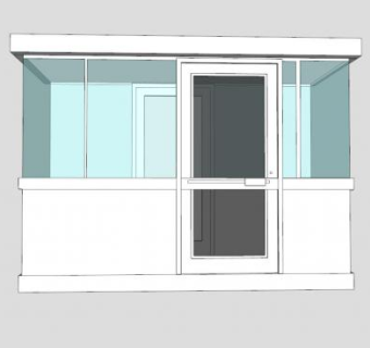 保安亭门禁设备SU模型下载_sketchup草图大师SKP模型