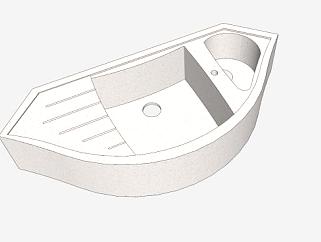 厨房水槽与排水板SU模型下载_sketchup草图大师SKP模型