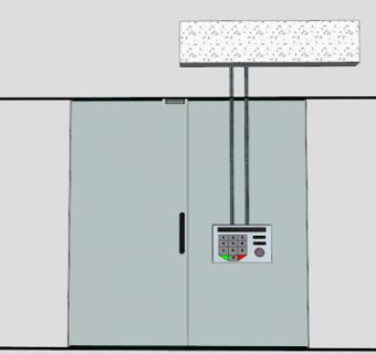 玻璃门门禁设备SU模型下载_sketchup草图大师SKP模型