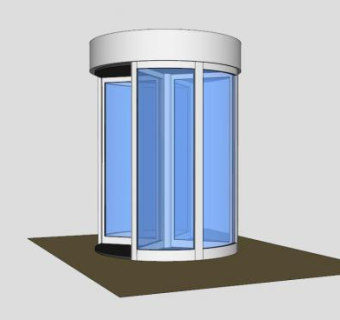 四翼左轮门禁SU模型下载_sketchup草图大师SKP模型
