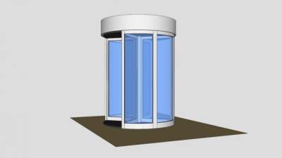 四翼左轮门禁SU模型下载_sketchup草图大师SKP模型