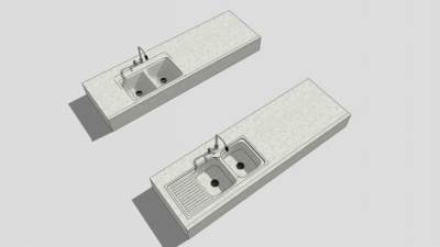 厨房水槽柜台SU模型下载_sketchup草图大师SKP模型