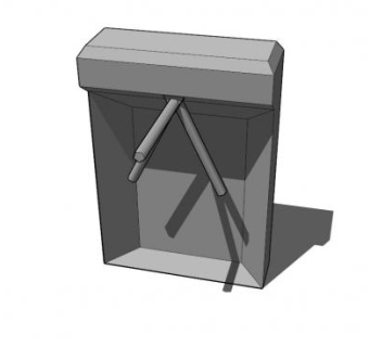 小十字转门门禁SU模型下载_sketchup草图大师SKP模型