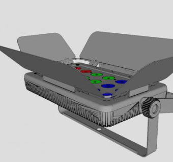 三色LED清洗灯SU模型下载_sketchup草图大师SKP模型