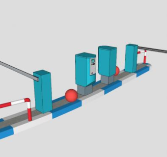 停车车禁障碍SU模型下载_sketchup草图大师SKP模型