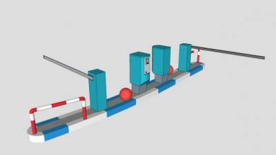 停车车禁障碍SU模型下载_sketchup草图大师SKP模型