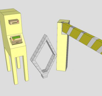 停车场出入口SU模型下载_sketchup草图大师SKP模型