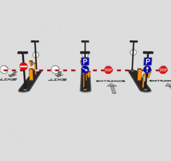 大型停车场出入口SU模型下载_sketchup草图大师SKP模型